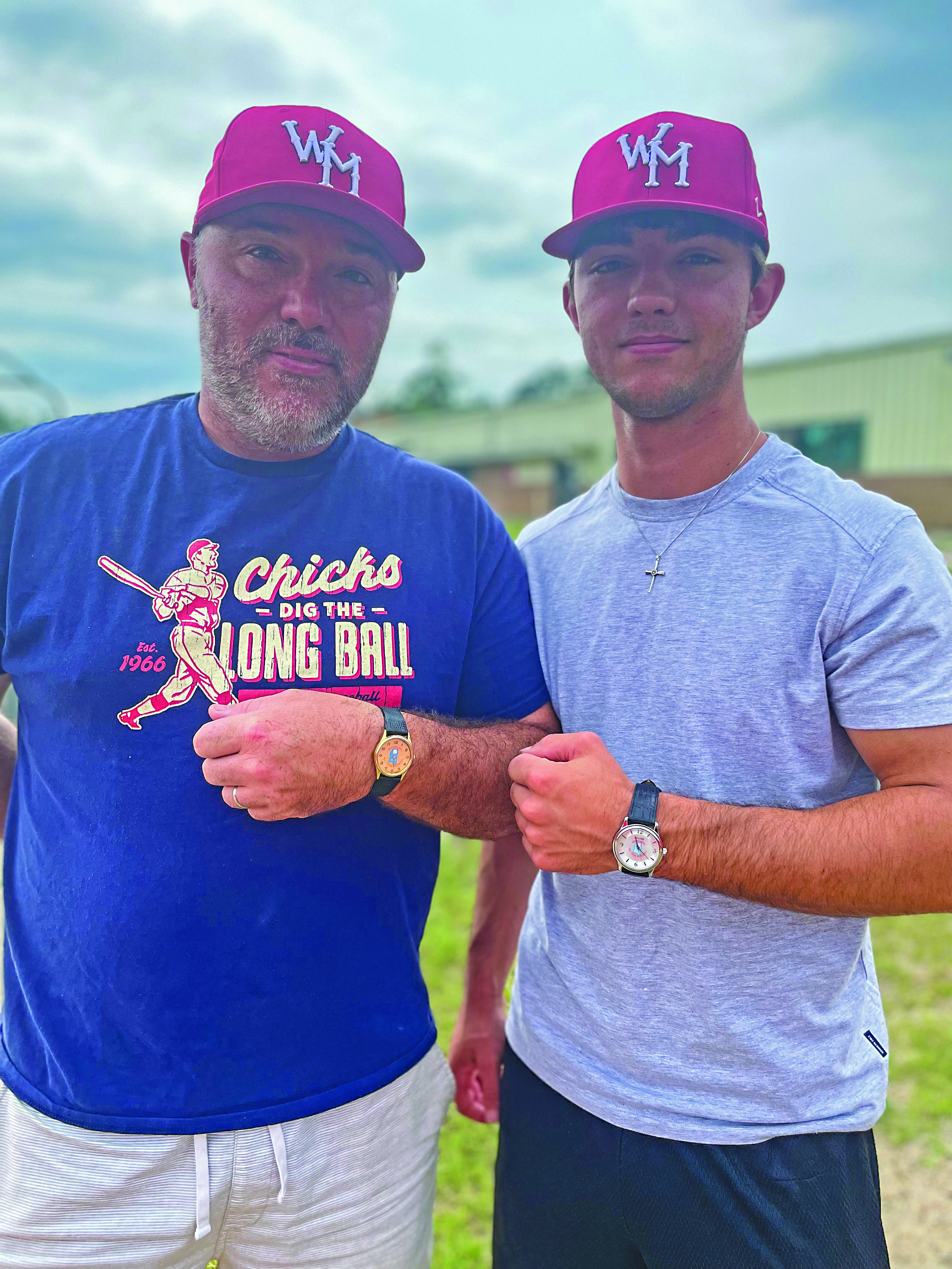 Mark and Tre' Broom show off the watches they were awarded as members of the 3A-4A All-Star Game.