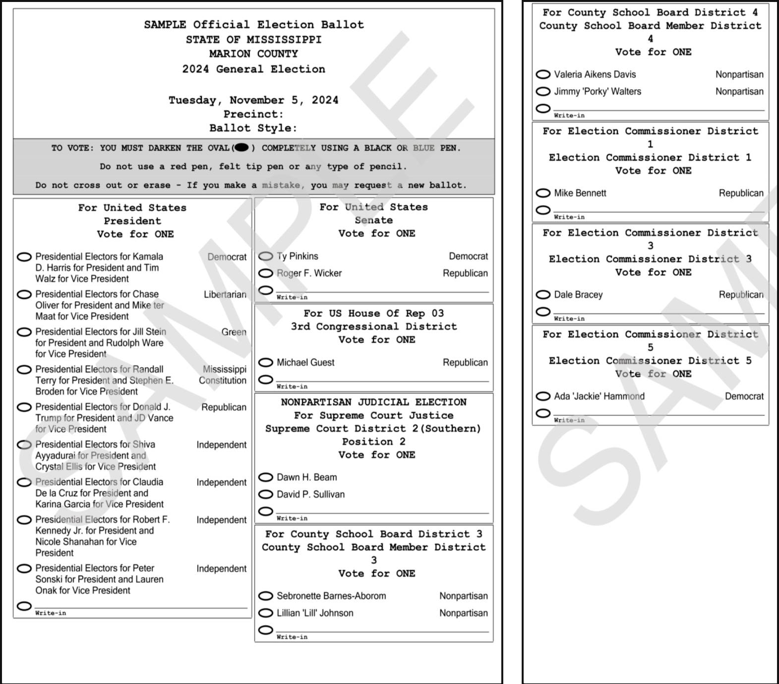 Sample Ballot