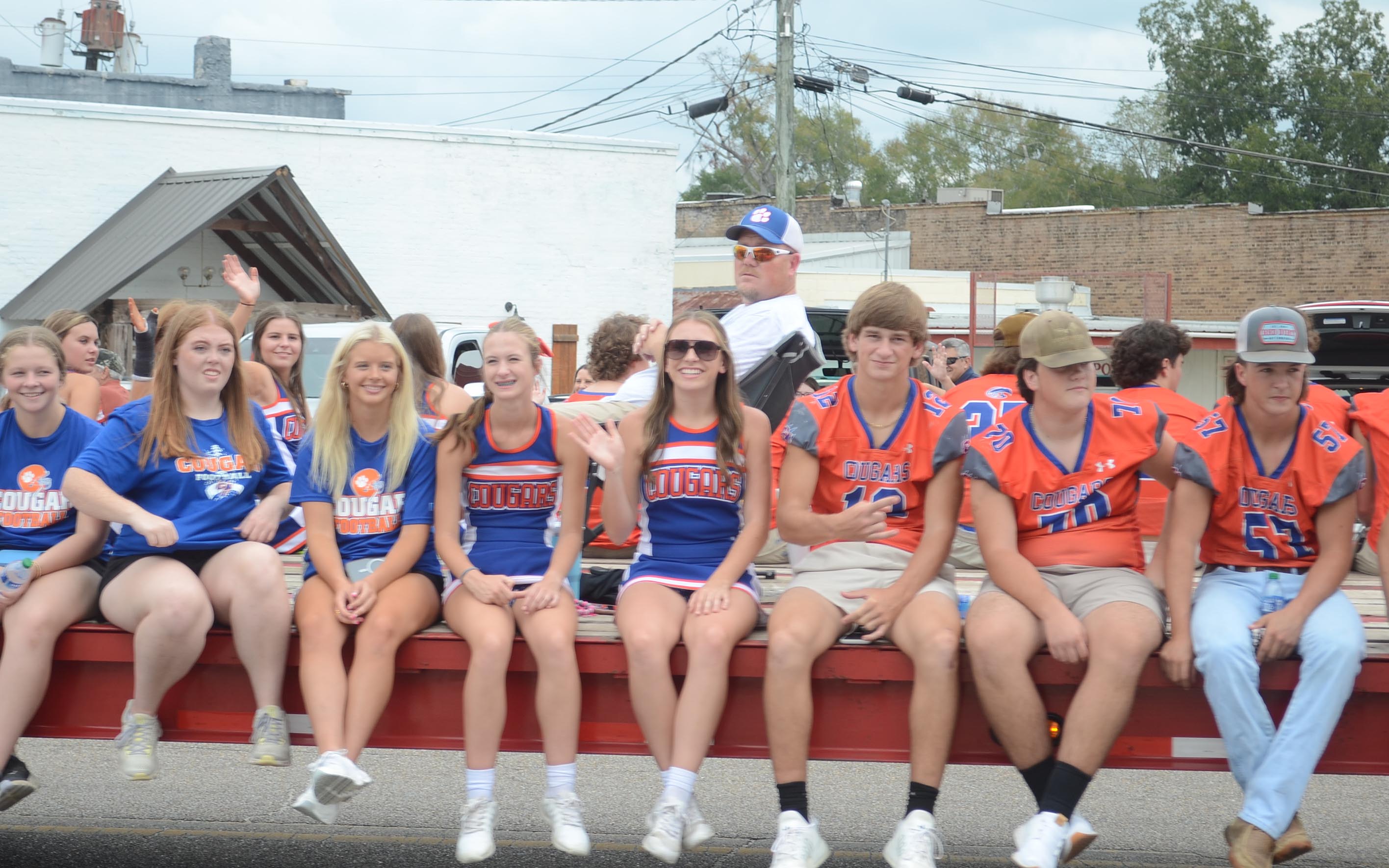 Cheerleaders and Football players