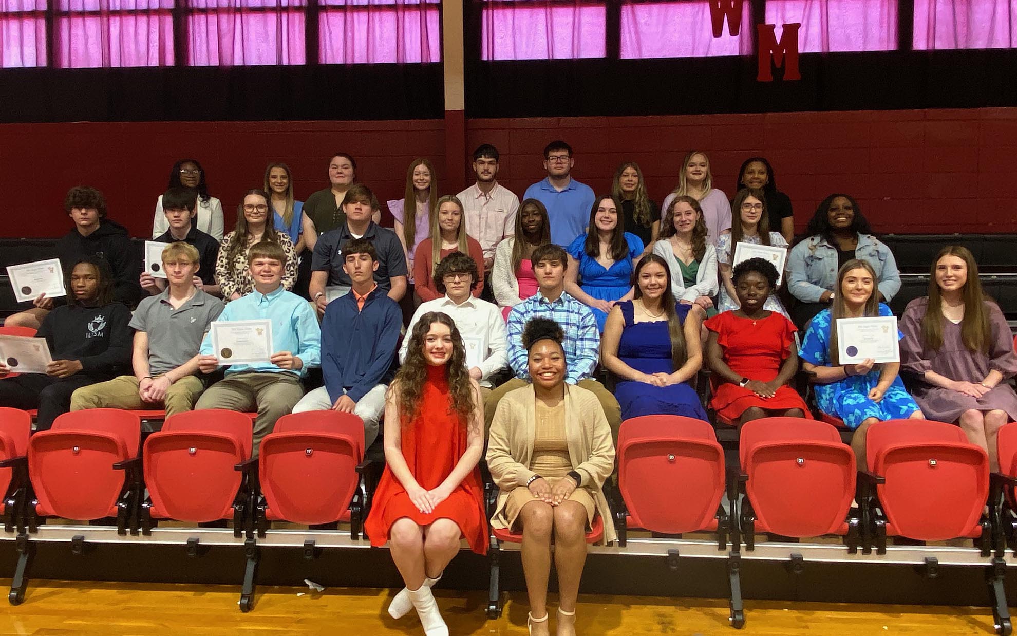 Mu Alpha Theta officers include President Daleigh Crozier and Vice President DeAndrea Dexter.