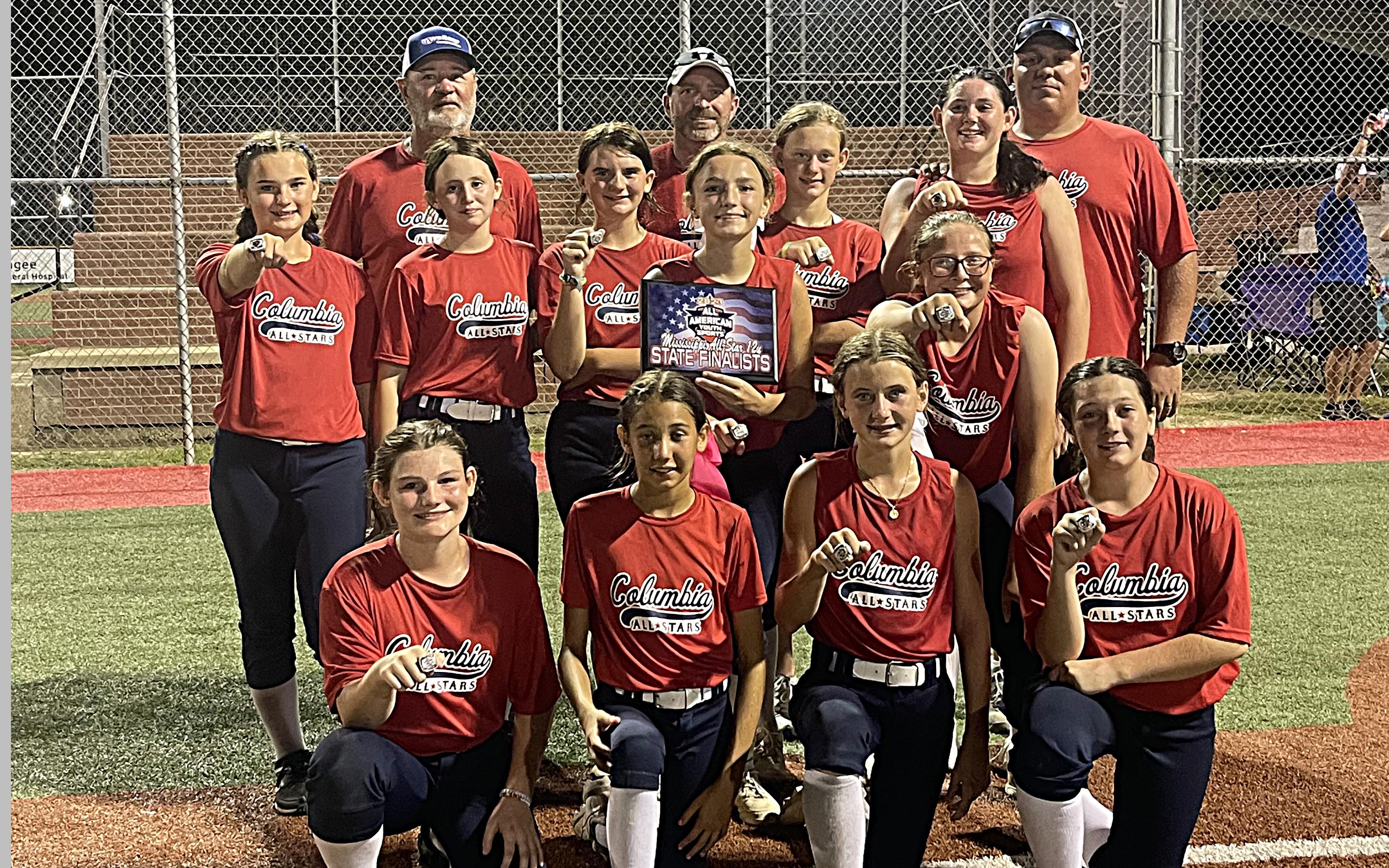 Photo submitted Columbia's 12u softball All-Stars finished second in their state championship tournament.