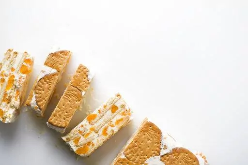 This image released by Milk Street shows a recipe for Orange Semifreddo. (Milk Street via AP)