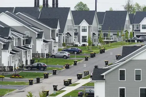 A development of new homes in Eagleville, Pa., is shown on April 28, 2023. (AP Photo/Matt Rourke, File)