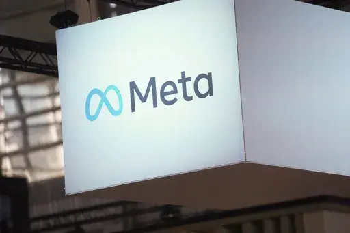 The Meta logo is seen at the Vivatech show in Paris, France, June 14, 2023. (AP Photo/Thibault Camus, File)
