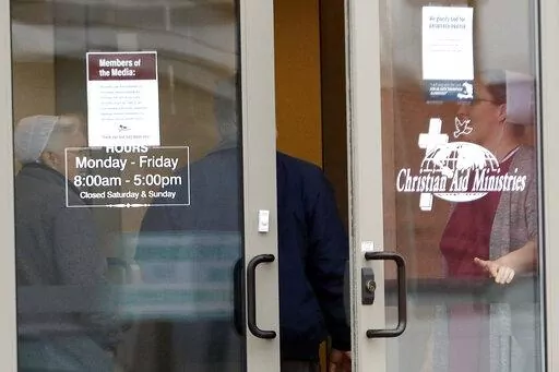Visitors are granted entry at Christian Aid Ministries in Berlin, Ohio Thursday, Dec. 16, 2021. On Wednesday, Jan. 5, 2022, workers for the Ohio-based missionary organization have confirmed that an unidentified person paid ransom to free three of their kidnapped colleagues from a Haitian gang under an agreement that was supposed to have freed all 15 of the captive group in early December. (AP Photo/Tom E. Puskar, File)