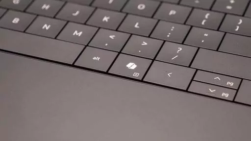 Microsoft's new Copilot key is seen on a Dell computer, next to the alt key, in this undated photo provided by AxiCom. Starting this month, some new personal computers that run Microsoft's Windows 11 operating system will have the special 'Copilot key' that launches the software giant's AI chatbot. (AxiCom on behalf of Dell Technologies via AP)