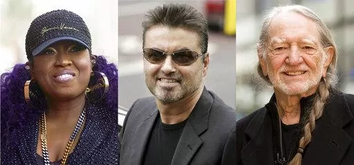 This combination of photos shows Missy Elliott, George Michael and Willie Nelson, who are among this year's nominees for 2023 induction into the Rock & Roll Hall of Fame. (AP Photo)