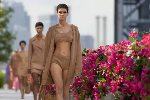 The Michael Kors collection is modeled during Fashion Week, Monday, Sept. 11, 2023, in New York. (AP Photo/Mary Altaffer)