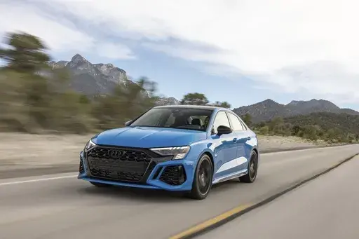 This photo provided by Audi shows the 2024 RS 3. Based on the A3 compact sedan, the RS 3 has a special 401-horsepower five-cylinder engine. (Courtesy of Audi AG via AP)