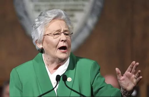 Alabama Gov. Kay Ivey delivers her State of the State address, Tuesday, March 7, 2023, in Montgomery, Ala. Alabama Gov. Kay Ivey on Friday, April 21, 2023 announced she replaced her director of early childhood education over the use of a teacher training book, written by a nationally recognized education group, that the Republican governor denounced as teaching “woke concepts" because of language about inclusion and structural racism.(AP Photo/Julie Bennett, File)