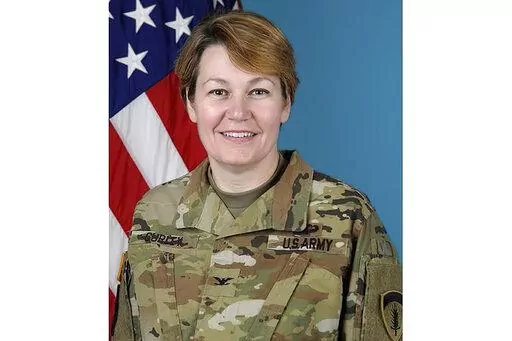 This image provided by the U.S. Army shows Col. Gail Curley.  When Gail Curley began her job as Marshal of the U.S. Supreme Court less than a year ago, she would have expected to work mostly behind the scenes: overseeing the court’s police force and the operations of the marble-columned building where the justices work. Earlier this month, however, Curley was handed a bombshell of an assignment, overseeing an investigation into the leak of a draft opinion and apparent votes in a major abortion