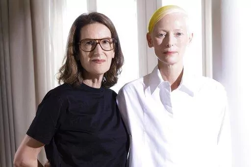 Tilda Swinton, right and Joanna Hogg pose for portrait photographs for the film 'The Eternal Daughter' during the 79th edition of the Venice Film Festival in Venice, Italy, Tuesday, Sept. 6, 2022. (Photo by Joel C Ryan/Invision/AP)