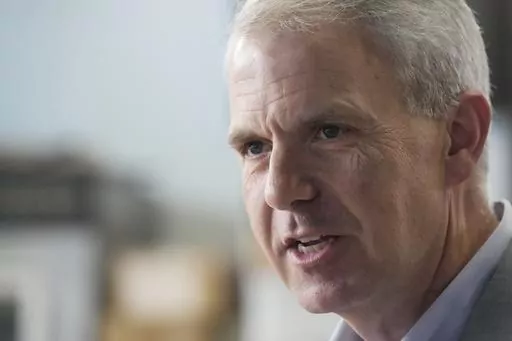 Democrat Brandon Presley, current Northern District Public Service Commissioner and candidate for the Democratic nomination for governor, addresses a group of supporters in Greenwood, Miss., on April 15, 2023. Presley faces Bob Hickingbottom in the August primary. (AP Photo/Rogelio V. Solis)