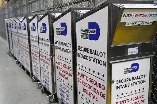 Ballot boxes are lined up as employees test voting equipment at the Miami-Dade County Elections Department, Oct. 19, 2022, in Miami, in advance of the 2022 midterm elections on Nov. 8. Republican activists who believe the 2020 election was stolen from former President Donald Trump have crafted a plan that, in their telling, will thwart cheating in this year's midterm elections. (AP Photo/Lynne Sladky, File)