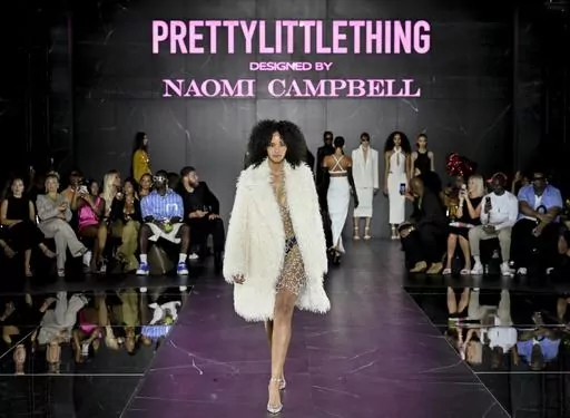 Models walk the runway at the PrettyLittleThing x Naomi Campbell Spring/Summer 2024 fashion show as part of New York Fashion Week on Tuesday, Sept. 5, 2023 in New York. (Photo by Evan Agostini/Invision/AP)