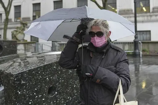 Nadine Menendez arrives to a federal courthouse in New York, Monday, March 24, 2025. (AP Photo/Seth Wenig)