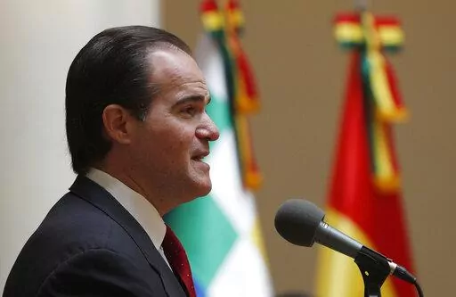 FILE – Inter-American Development Bank, IDB, President Mauricio Claver-Carone, speaks to the press in La Paz, Bolivia, Jan. 15, 2020.  An investigation into the former Trump official who heads Latin America’s biggest development bank found evidence that he carried on a romantic relationship with his chief of staff.  The Associated Press obtained a confidential report by a law firm hired by the Inter-American Development Bank’s board triggered by an anonymous complaint of misconduct against