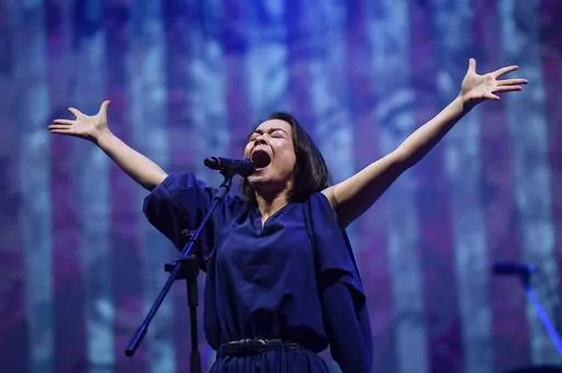 Mitski performs at the Primavera Sound festival in Sao Paulo on Nov. 5, 2022. (AP Photo/Matias Delacroix, File)