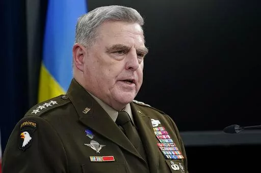 Joint Chiefs Chairman Gen. Mark Milley speaks during a briefing at the Pentagon in Washington on Nov. 16, 2022. The U.S. military's new, expanded combat training of Ukrainian forces began in Germany on Sunday, Jan. 15, 2023, with a goal of getting a battalion of about 500 troops back on the battlefield to fight the Russians in the next five to eight weeks, Milley said. (AP Photo/Susan Walsh, File)