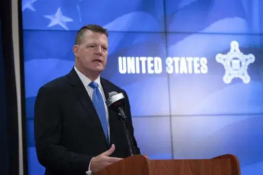 Ronald Rowe Jr., Acting Director of the U.S. Secret Service, speaks to journalists at the agency's headquarters in Washington, Friday, Sept. 20, 2024. (AP Photo/Ben Curtis, Pool)