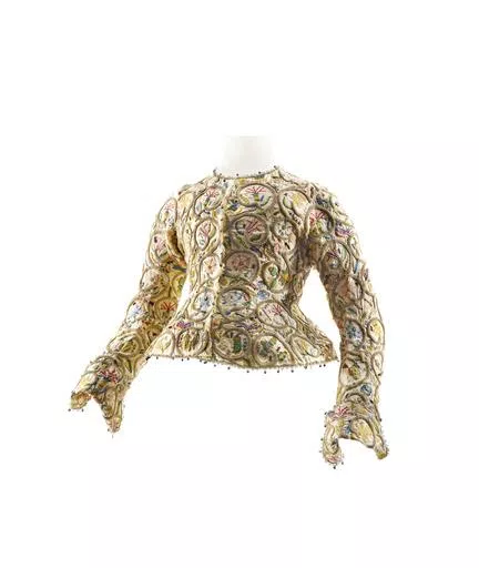 This image released by The Metropolitan Museum of Art shows a British waistcoat. The waistcoat is one of many items included in The Costume Institute's 2024 exhibition, "Sleeping Beauties: Reawakening Fashion," on view from May 10 through Sept. 2, 2024. (Nick Knight/The Metropolitan Museum of Art via AP)