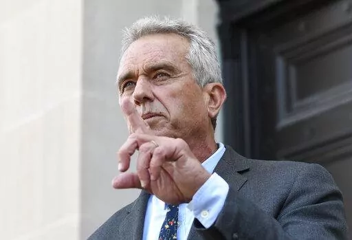 Robert F. Kennedy, Jr. speaks after a hearing challenging the constitutionality of the state legislature's repeal of the religious exemption to vaccination on behalf of New York state families who held lawful religious exemptions, during a rally outside the Albany County Courthouse, Aug. 14, 2019, in Albany, N.Y.  Kennedy is apologizing for suggesting things are worse for people today than they were for Anne Frank, the teenager who died in a Nazi concentration camp after hiding with her family i
