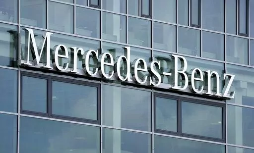 A logo of the German car manufacturer Mercedes Benz is pictured in Berlin, Germany, on June 25, 2021. European governments are contemplating new sanctions against Russia if it invades Ukraine – and it’s going to be complicated. Sanctions would aim to maximize the pain for the Kremlin, its key banks and energy companies but also avoid jeopardizing the continent’s Russian-dependent energy supplies or inflicting too much damage on European companies with strong ties to Russia. (AP Photo/Micha
