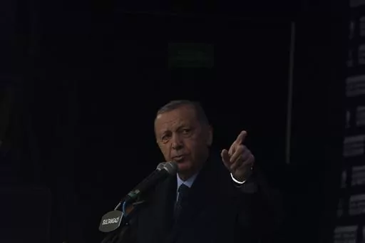 People's Alliance's presidential candidate Recep Tayyip Erdogan speaks to his supporters during an elections campaign rally in Istanbul, Turkey, Friday, May 12, 2023. Recep Tayyip Erdogan, 69, takes the oath of office Saturday and starts his third presidential term after scoring another electoral victory last month. Already the longest-serving leader in the republic's history, Erdogan will now be stretching his rule into a third decade - until 2028 – and possibly even longer with the help of a