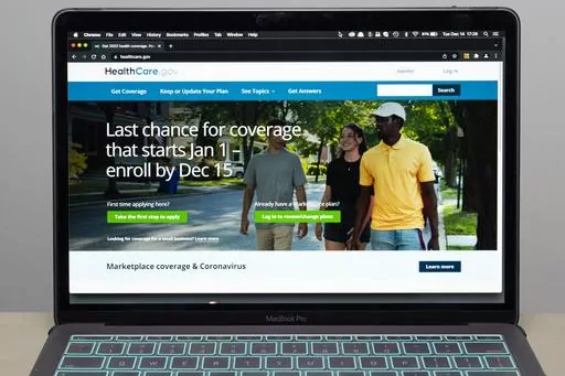 The healthcare.gov website is seen on Dec. 14, 2021, in Fort Washington, Md. A federal judge in Texas who previously ruled to dismantle the Affordable Care Act struck down a narrower but key part of the nation's health law Thursday, March 30, 2023, in a decision that opponents say could jeopardize preventive screenings for millions of Americans. (AP Photo/Alex Brandon, File)