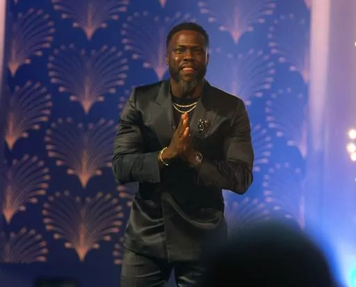 Kevin Hart attends the Kennedy Center for the Performing Arts 25th Annual Mark Twain Prize for American Humor presented to Kevin Hart, Sunday, March 24, 2024, in Washington. (Photo by Owen Sweeney/Invision/AP)