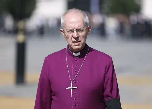The Archbishop of Canterbury Justin Welby walks through Westminster in London on Sept. 14, 2022. (Richard Heathcote/Pool Photo via AP, File)