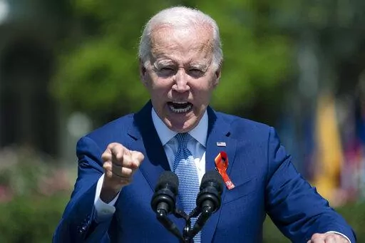 President Joe Biden speaks during an event to celebrate the passage of the "Bipartisan Safer Communities Act," a law meant to reduce gun violence, on the South Lawn of the White House, July 11, 2022, in Washington. . (AP Photo/Evan Vucci, File)