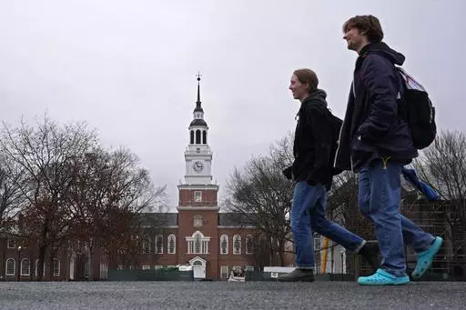 Students cross the campus of Dartmouth College, March 5, 2024, in Hanover, N.H. While tax pros say it's great for college students to start filing their own forms, parents and students should double-check everything carefully before anyone pushes the "submit" button. (AP Photo/Robert F. Bukaty, File)