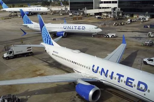 A United Airlines plane is pushed from the gate at George Bush Intercontinental Airport, Aug. 11, 2023, in Houston. United Airlines flights were halted nationwide on Tuesday, Sept. 5, because of an “equipment outage,” according to the Federal Aviation Administration. (AP Photo/David J. Phillip, File)