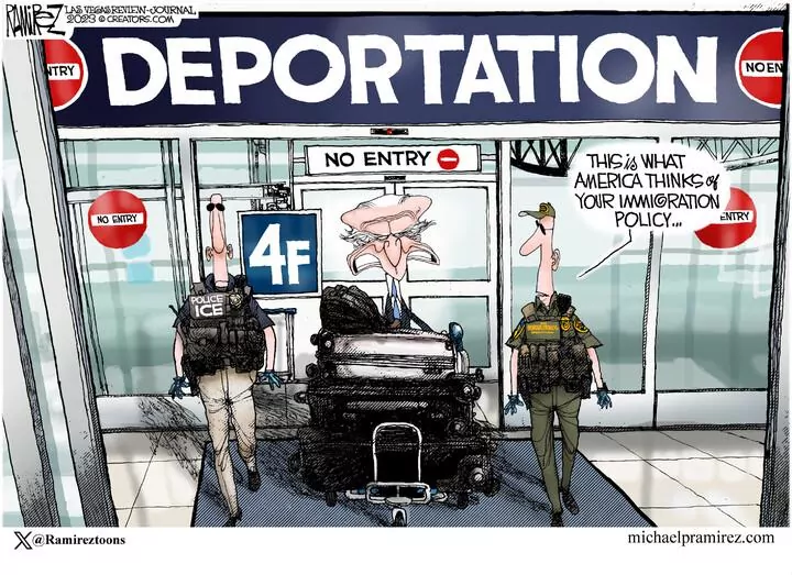 Michael Ramirez for Oct 08, 2023